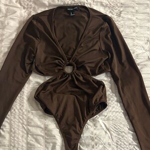 Brown Long Sleeve Bodysuit